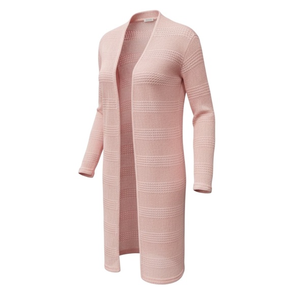 Cozy Pink Open-Front Cardigan Sweater-Large - Picture 3 of 7